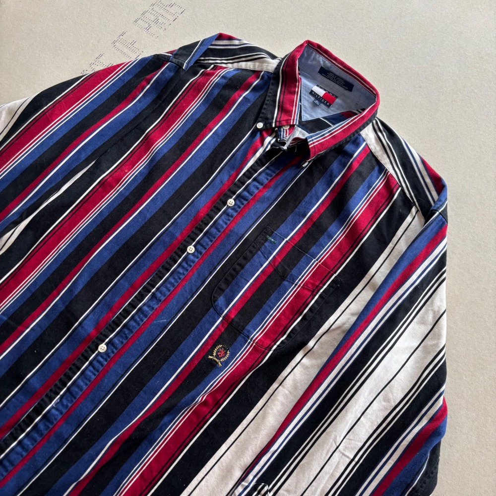 Vintage‎ 90s Tommy Hilfiger Striped Button Down Shirt